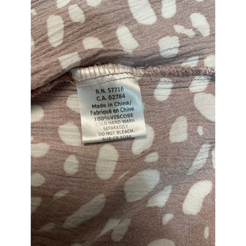 Papillon Mauve White Spotted Tiered Babydoll Dress M Deer Print Boxy Oversized - Picture 5 of 7
